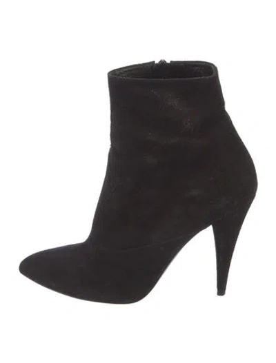 Pre-owned Saint Laurent Suede Boots In Black