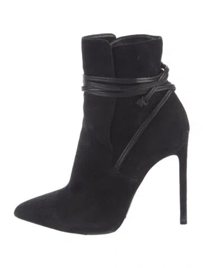 Pre-owned Saint Laurent Suede Boots In Black