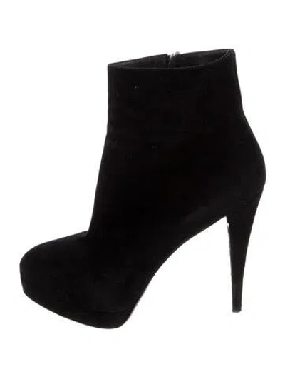 Pre-owned Saint Laurent Suede Boots In Black