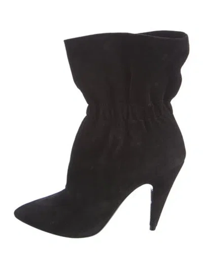 Pre-owned Saint Laurent Suede Boots In Black