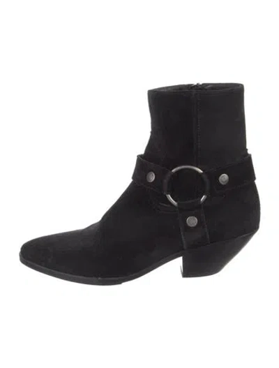 Pre-owned Saint Laurent Suede Boots In Black