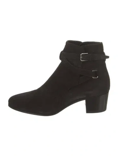 Pre-owned Saint Laurent Suede Boots In Black
