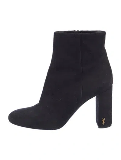 Pre-owned Saint Laurent Suede Boots In Black