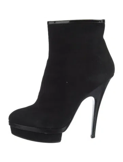 Pre-owned Saint Laurent Suede Boots In Black