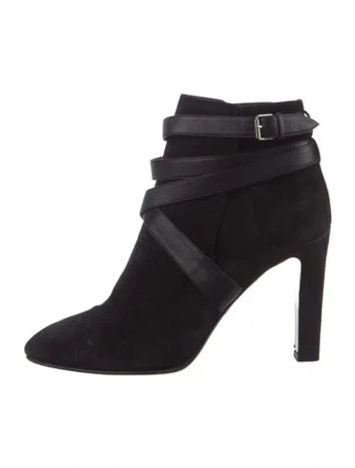 Pre-owned Saint Laurent Suede Boots In Black