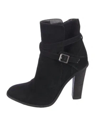 Pre-owned Saint Laurent Suede Boots In Black
