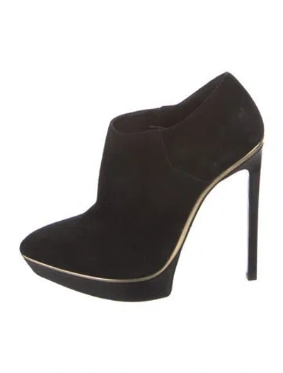 Pre-owned Saint Laurent Suede Boots In Black