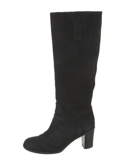 Pre-owned Saint Laurent Suede Boots In Black