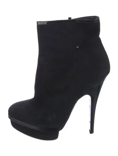 Pre-owned Saint Laurent Suede Boots In Black