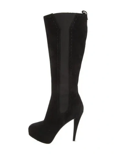 Pre-owned Saint Laurent Suede Boots In Black
