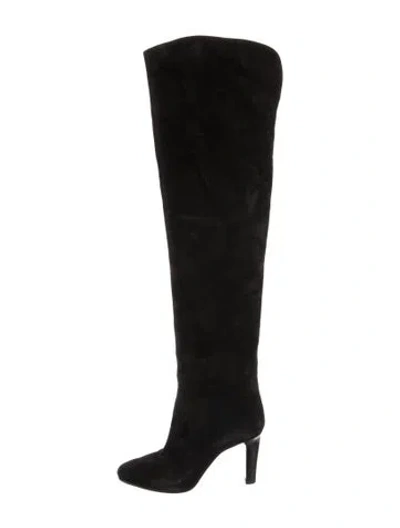 Pre-owned Saint Laurent Suede Boots In Black