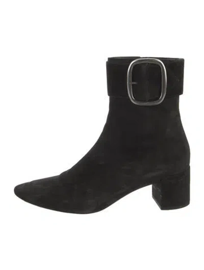 Pre-owned Saint Laurent Suede Boots In Black