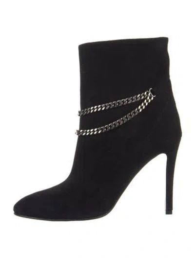 Pre-owned Saint Laurent Suede Boots In Black