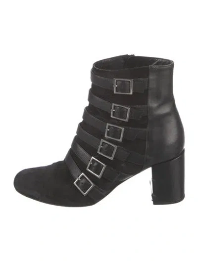 Pre-owned Saint Laurent Suede Boots In Black