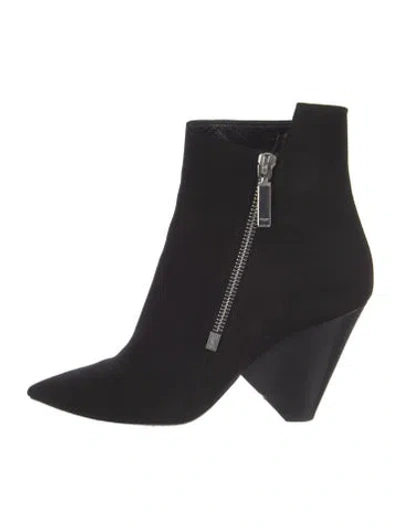 Pre-owned Saint Laurent Suede Boots In Black