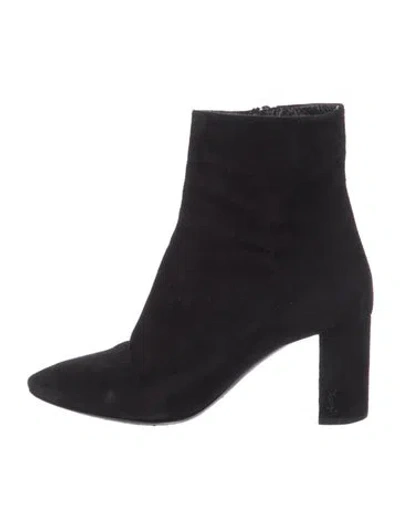 Pre-owned Saint Laurent Suede Boots In Black