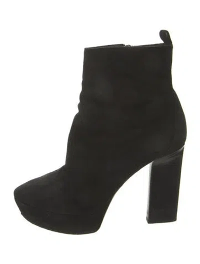 Pre-owned Saint Laurent Suede Boots In Black