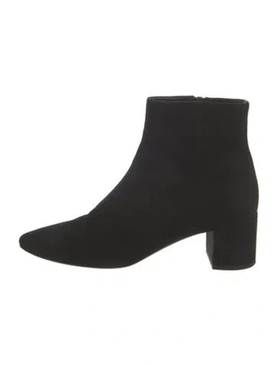 Pre-owned Saint Laurent Suede Boots In Black