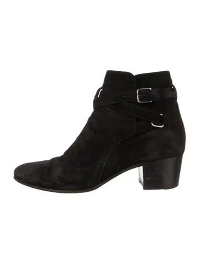 Pre-owned Saint Laurent Suede Boots In Black