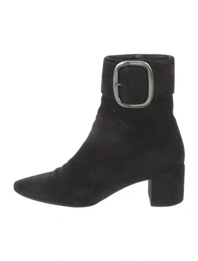 Pre-owned Saint Laurent Suede Boots In Black