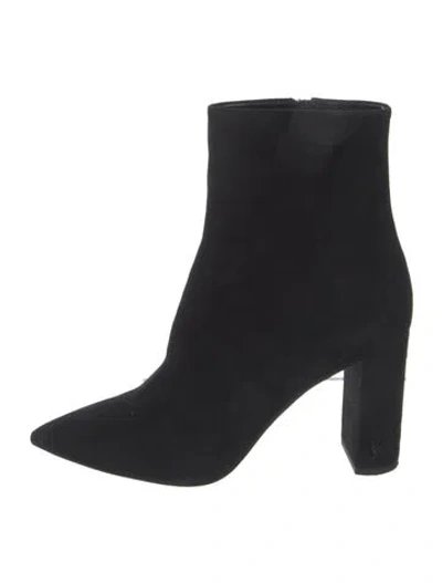 Pre-owned Saint Laurent Suede Boots In Black