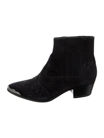 Pre-owned Saint Laurent Suede Boots In Blue