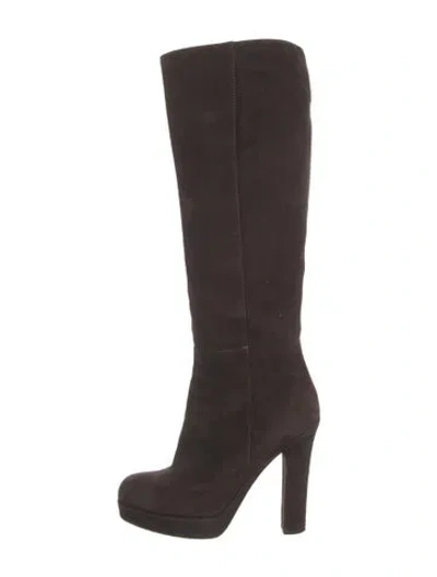 Pre-owned Saint Laurent Suede Boots In Brown