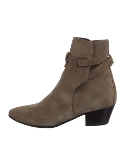 Pre-owned Saint Laurent Suede Boots In Brown