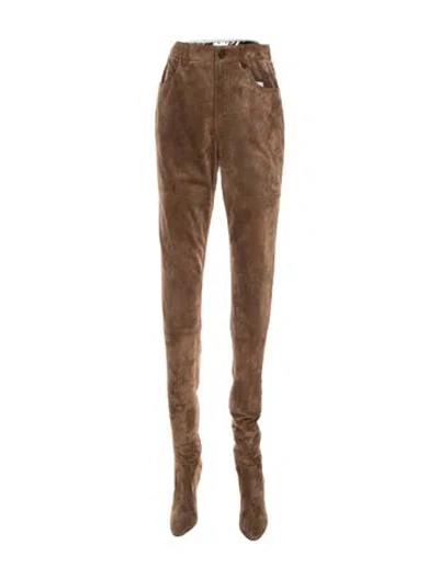 Pre-owned Saint Laurent Suede Boots In Brown