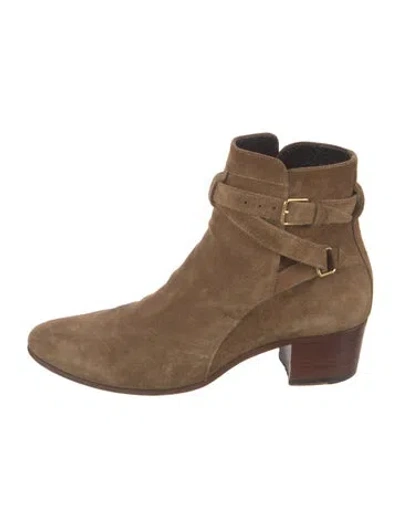 Pre-owned Saint Laurent Suede Boots In Brown