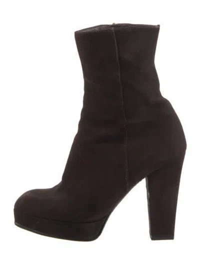 Pre-owned Saint Laurent Suede Boots In Brown