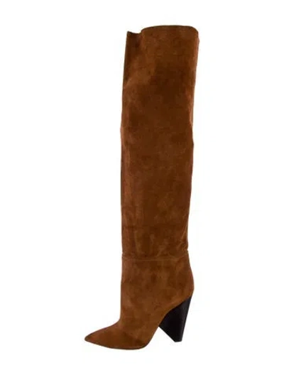 Pre-owned Saint Laurent Suede Boots In Brown