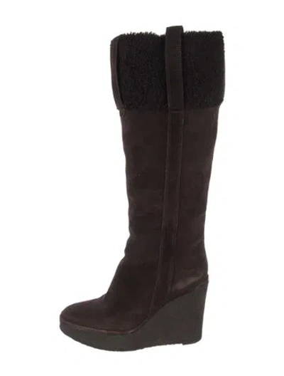 Pre-owned Saint Laurent Suede Boots In Brown