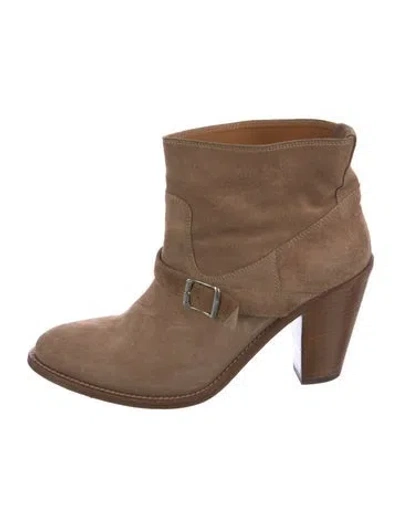 Pre-owned Saint Laurent Suede Boots In Brown