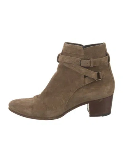 Pre-owned Saint Laurent Suede Boots In Brown