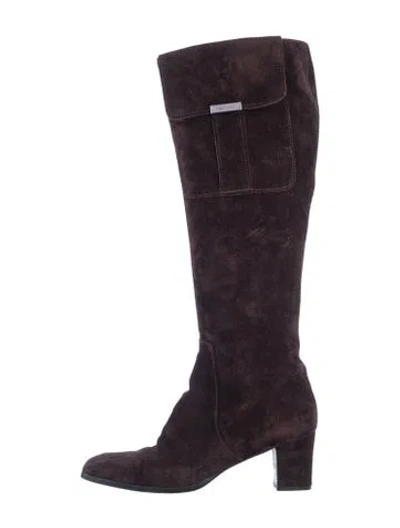 Pre-owned Saint Laurent Suede Boots In Brown