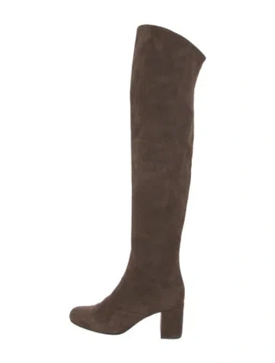 Pre-owned Saint Laurent Suede Boots In Brown