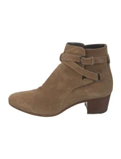 Pre-owned Saint Laurent Suede Boots In Brown