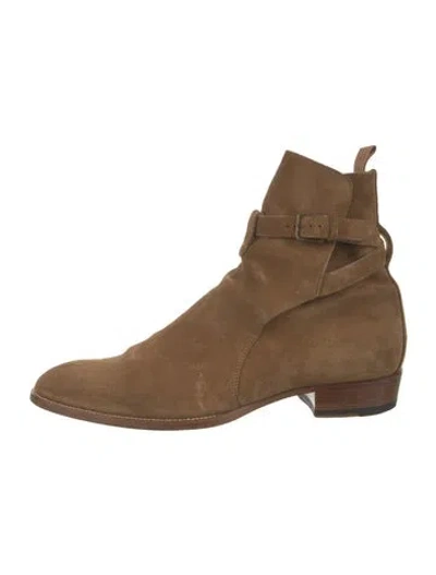 Pre-owned Saint Laurent Suede Boots In Brown