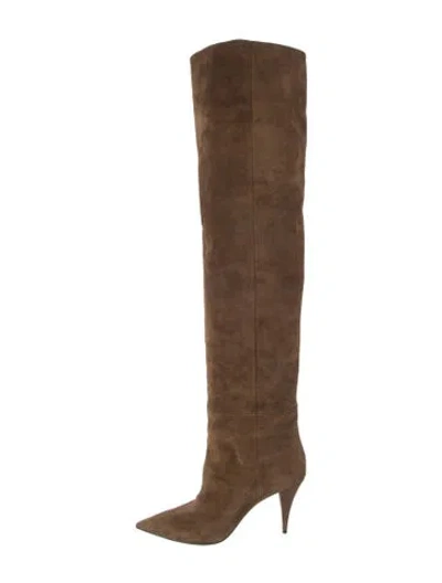 Pre-owned Saint Laurent Suede Boots In Brown