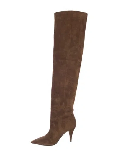 Pre-owned Saint Laurent Suede Boots In Brown