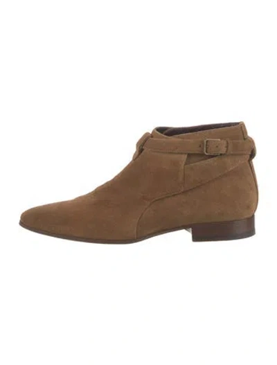 Pre-owned Saint Laurent Suede Boots In Brown