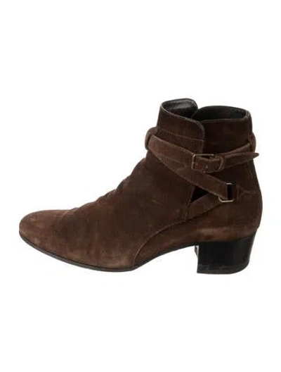Pre-owned Saint Laurent Suede Boots In Brown