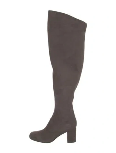 Pre-owned Saint Laurent Suede Boots In Grey