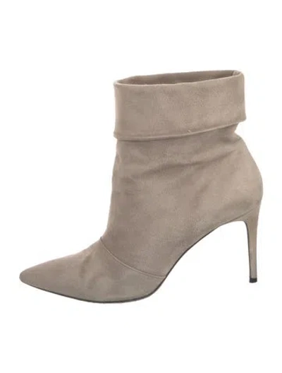 Pre-owned Saint Laurent Suede Boots In Neutral