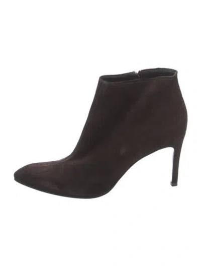 Pre-owned Saint Laurent Suede Boots In Purple
