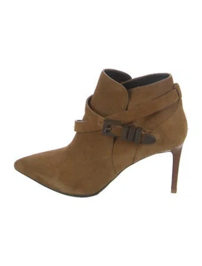Pre-owned Saint Laurent Suede Boots In Yellow