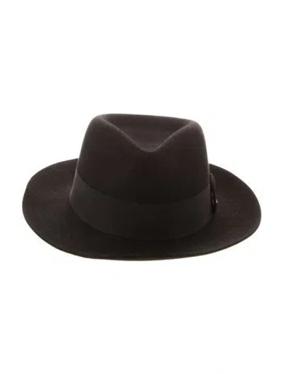 Pre-owned Saint Laurent Suede Bucket Hat In Black