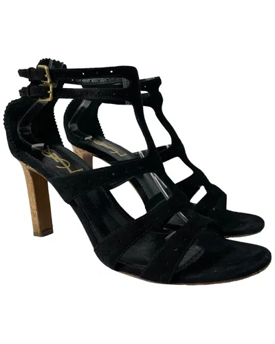 Saint Laurent Suede Cage Sandal (authentic Pre-loved)