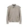 Saint Laurent Relaxed Fit Suede Calf Leather Jacket In Gray